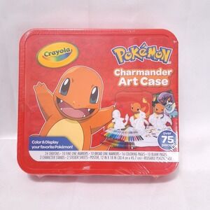 Crayola Pokemon Charmander Art Case 75 Pieces Crayon Marker Sticker Poster